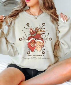 Disneyland Lion King Simba Timon Pumbaa Characters Group Christmas Sweatshirt