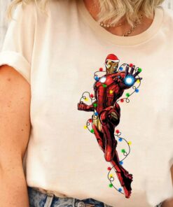 Disneyland Marvel Avengers Santa Iron Man Christmas Lights Sweatshirt Cool Unique Xmas Gift