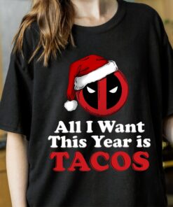 Disneyland Marvel Deadpool I Want This Year Is Tacos For Christmas Graphic Funny Saying Sweatshirt