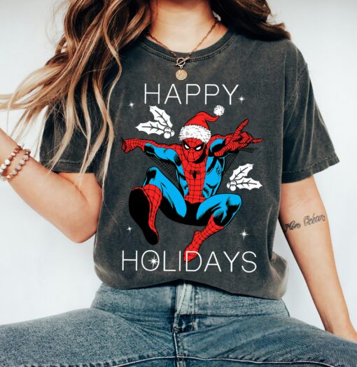 Disneyland Marvel Spider-Man Happy Holidays Santa Christmas Sweatshirt Unique Xmas Gift