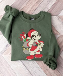 Disneyland Merry Christmas Mickey Claus Santa Hat Cute Sweatshirt Lovely Unique Xmas Gift