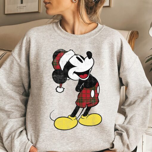 Disneyland Mickey And Friends Christmas Mickey Plaid Very Merry Christmas Cute Sweatshirt Unique Xmas Gift