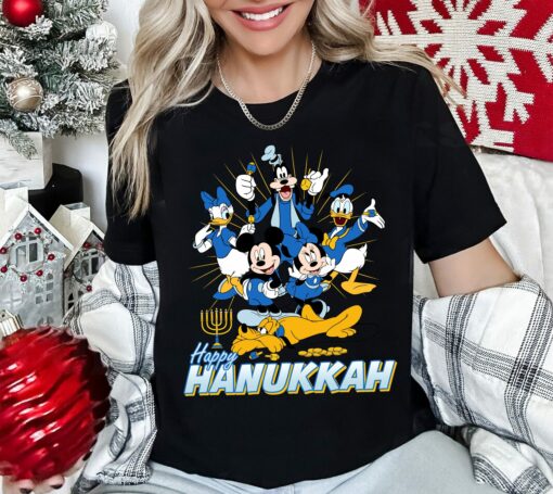 Disneyland Mickey And Friends Happy Hanukkah Family Christmas Sweatshirt Lovely Unique Xmas Gift