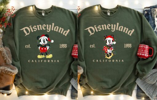 Disneyland Mickey And Minnie Est 1955 Christmas Sweatshirt