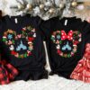 Disneyland Mickey Minnie Blue Castle Snowman Christmas Sweatshirt