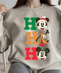 Disneyland Mickey Pluto And Minnie Ho Ho Ho Holiday Sweatshirt Unique Xmas Gift
