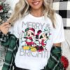 Disneyland Minnie And Mickey Merry And Bright Foil Christmas Sweatshirt Lovely Unique Xmas Gift