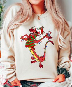 Disneyland Mulan Santa Mushu Dragon Christmas Lights Sweatshirt Lovely Unique Xmas Gift