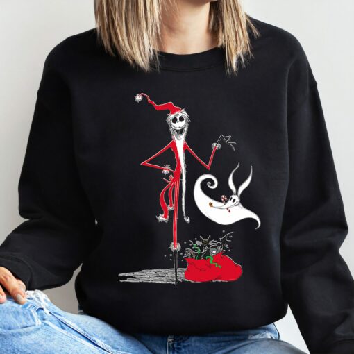 Disneyland Nightmare Before Christmas Holiday Jack &amp Zero Skellington Cool Sweatshirt Unique Xmas Gift