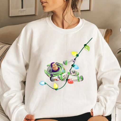 Disneyland PIXAR Toy Story Buzz Lightyear Christmas Lights Premium Sweatshirt Unique Xmas Gift