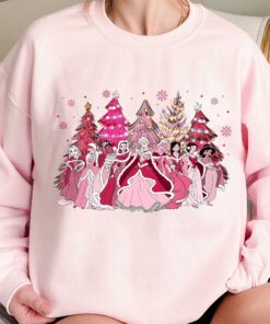 Disneyland Pink Cute Princess Anh Christmas Tree Sweatshirt Lovely Unique Xmas Gift
