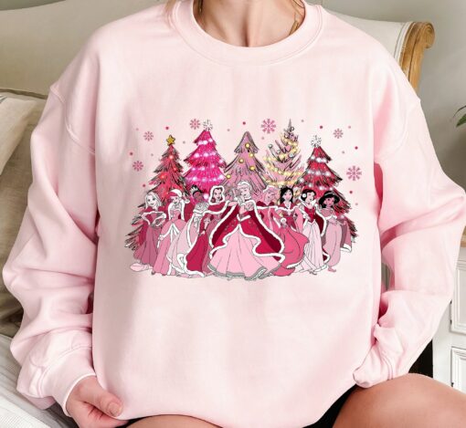 Disneyland Pink Cute Princess Anh Christmas Tree Sweatshirt Lovely Unique Xmas Gift