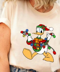 Disneyland Santa Donald Duck Christmas Lights Funny Sweatshirt Unique Xmas Gift