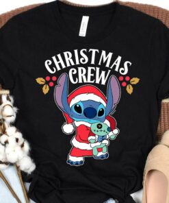 Disneyland Santa Stitch And Scrump Christmas Lights Holiday Christmas Crew Premium Sweatshirt Unique Xmas Gift
