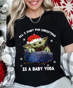 Disneyland Star Wars All I Want For Christmas Is A Baby Yoda Santa Christmas Sweatshirt Lovely Unique Xmas Gift