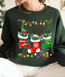 Disneyland Star Wars Baby Yoda Christmas Sock Premium Outfit Sweatshirt Unique Xmas Gift