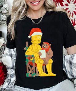 Disneyland Star Wars Holiday Santa C-3PO &amp Ewok Christmas Sweatshirt Lovely Unique Xmas Gift