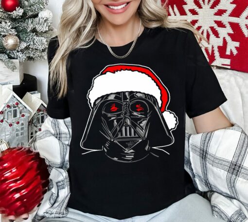 Disneyland Star Wars Santa Darth Vader Sketch Face Christmas Graphic Sweatshirt Lovely Unique Xmas Gift