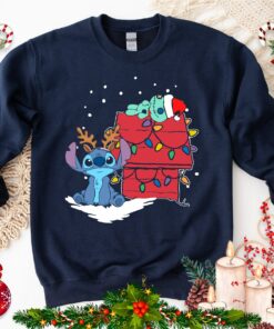 Disneyland Stitch And Scrump Christmas Lights Sweatshirt Unique Xmas Gift