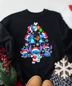 Disneyland Stitch Santa Hat Tree Funny Christmas Sweatshirt