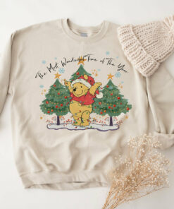 Disneyland The Most Wonderful Time Of The Year Winnie The Pooh Tree Sweatshirt Lovely Unique Xmas Gift