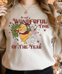 Disneyland The Most Wonderful Time Of The Year Winnie The Pooh Tree Sweatshirt Unique Xmas Gift