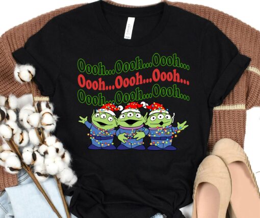 Disneyland Toy Story Ailens Oooh Oooh Oooh Christmas Lights Humor Sweatshirt Unique Xmas Gift