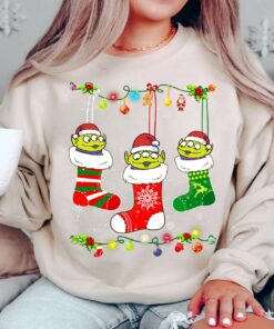 Disneyland Toy Story Santa Alien Christmas Sock Sweatshirt Lovely Unique Xmas Gift