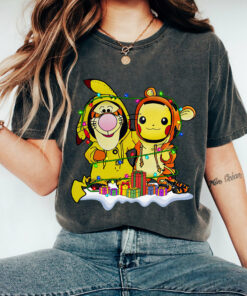 Disneyland Winnie The Pooh Tigger Pikachu Christmas Lights Sweatshirt Lovely Unique Xmas Gift