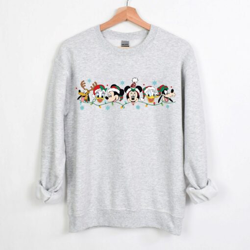 Disneyworld Mickey And Friends Christmas Lights Sweatshirt Lovely Unique Xmas Gift