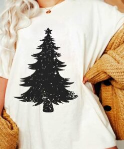 Distressed Christmas Tree Cute Winter T-Shirt