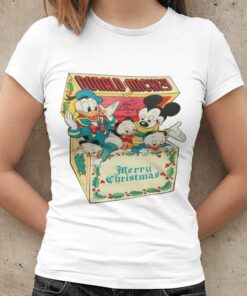 Donald Duck And Mickey Merry Christmas Box T-shirt
