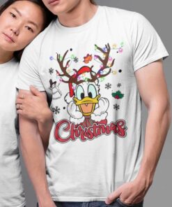 Donald Duck Reindeer Christmas White Tee Disney
