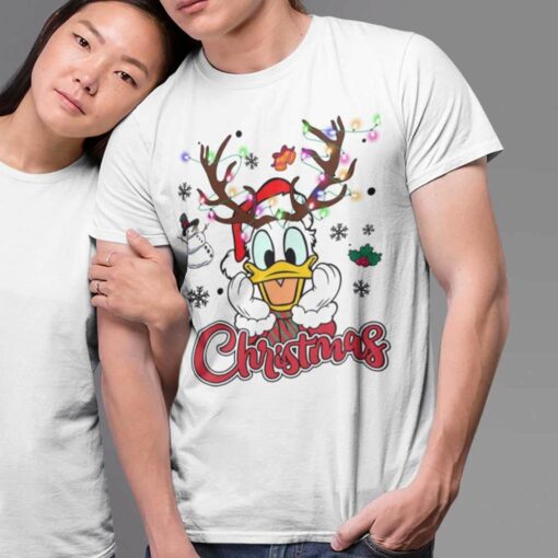 Donald Duck Reindeer Christmas White Tee Disney