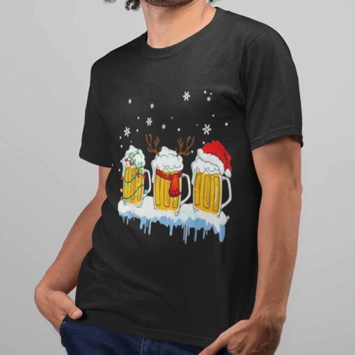 Drinking Beer Christmas T-shirt