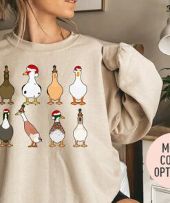 Duck Christmas Sweatshirt Unique Xmas Gift For Farm Animal