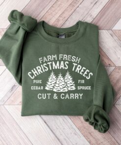 Farm Fresh Christmas Trees Pine Cedar Fir Spruce Shirt Cut & Carry Unique Xmas Gift
