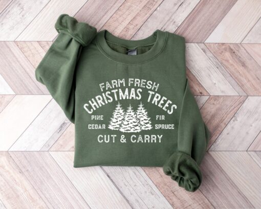 Farm Fresh Christmas Trees Pine Cedar Fir Spruce Shirt Cut & Carry Unique Xmas Gift