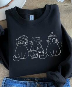 Fat Cute Cat Christmas Sweatshirt Lovely Unique Xmas Gift