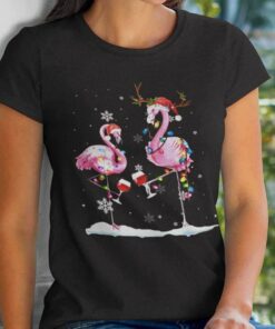 Flamingo Wine Flamingo Christmas T-shirt