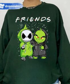 Friends Grinch and Jack Skellington Christmas Sweatshirt