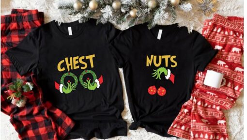 Funny Chest Nuts Couples Christmas Matching Sweatshirt