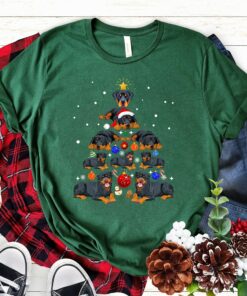 Funny Christmas Rottweiler Dog Christmas Tree Sweatshirt Lovely Unique Xmas Gift