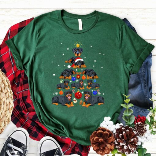 Funny Christmas Rottweiler Dog Christmas Tree Sweatshirt Lovely Unique Xmas Gift