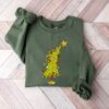 Funny Christmas Tree Falling With Bling Star Sweatshirt Unique Xmas Gift