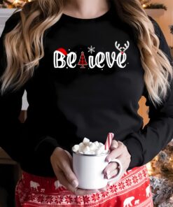 Funny Cute Christmas Believe Tree Sweatshirt Lovely Unique Xmas Gift
