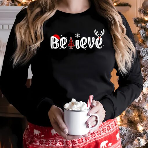 Funny Cute Christmas Believe Tree Sweatshirt Lovely Unique Xmas Gift