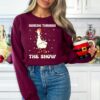 Funny Duck Honking Through The Snow Christmast Sweatshirt Lovely Unique Xmas Gift