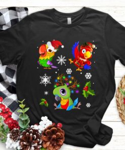 Funny Parrot Snowflakes Christmas Sweatshirt Colorful Unique Xmas Gift