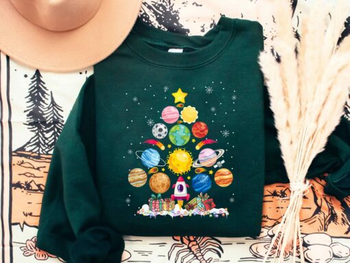 Funny Planet Solar System Christmas Sweatshirt Lovely Unique Xmas Gift